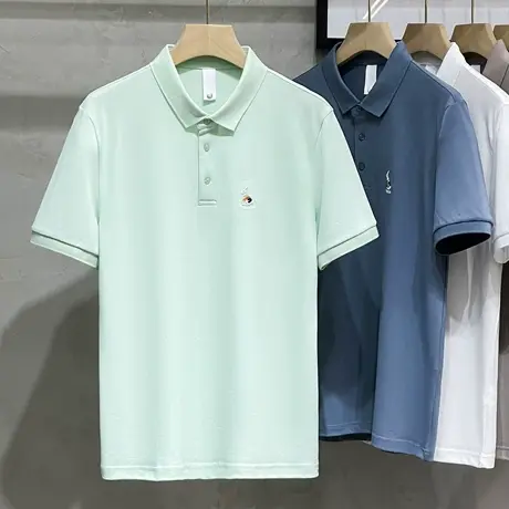 夏季保罗polo衫男翻领短袖t恤男装小兔刺绣上衣潮牌有领半袖体恤商品大图