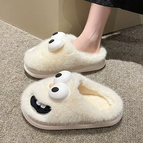 卡通拖鞋女冬室内家用保暖厚底棉拖鞋情侣冬季棉拖冬款保暖月子鞋图片