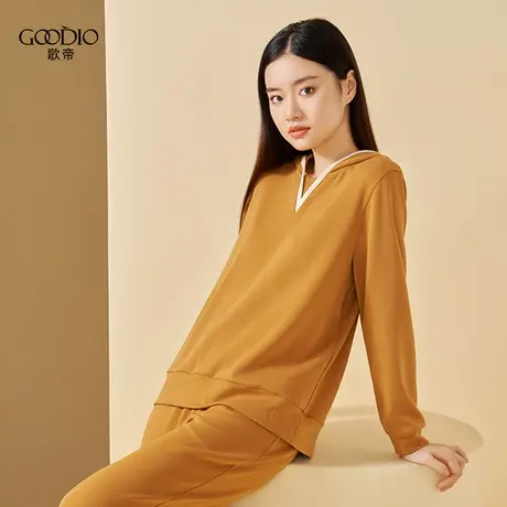 Goodio/歌帝专柜同款空气层休闲连帽圆领卫衣卫裤外穿图片