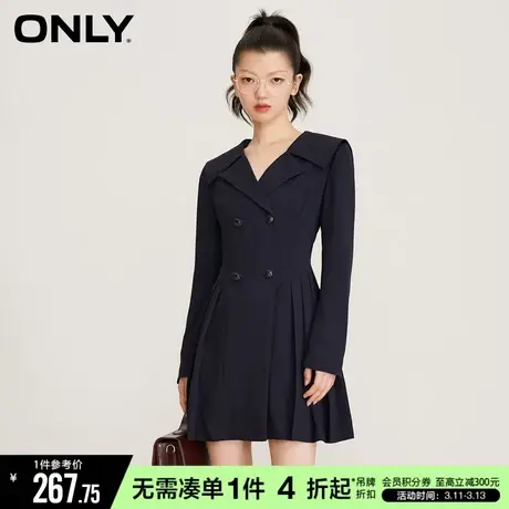 ONLY冬季气质百搭海军风百褶短款连衣裙女|122407008图片