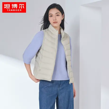 【商场同款】坦博尔轻薄羽绒马甲女2022年新款立领秋外套TB330008图片