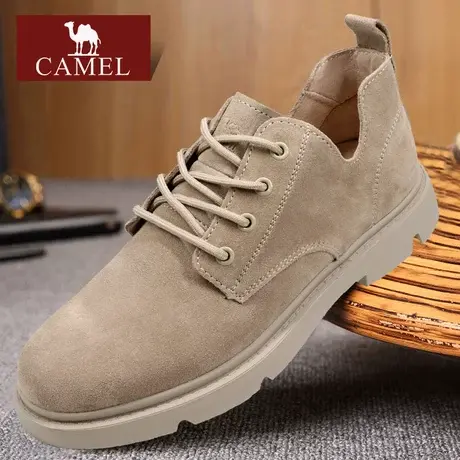 Camel/骆驼男鞋秋季英伦真磨砂牛皮低帮男士休闲鞋青年潮户外鞋子商品大图
