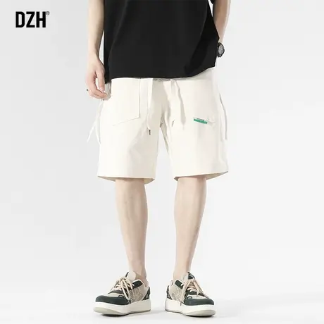 男士日系5分短裤男夏季宽松纯棉工装五分裤2023新款休闲运动中裤商品大图