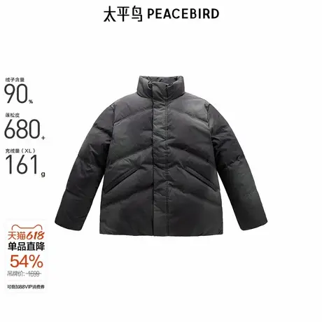 【商场同款】太平鸟男装渐变晕染羽绒服新款立领面包服B2ACE4407商品大图