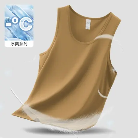 莫代尔冰丝背心男夏季速干凉感吊带健身运动篮球坎肩纯色无袖汗衫商品大图