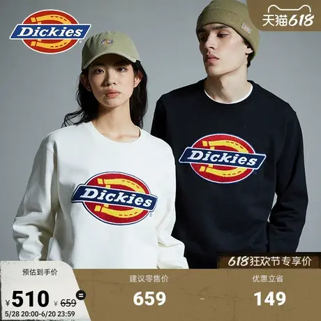 Dickies 小毛圈布徽章经典三色马蹄铁LOGO春夏圆领卫衣 男女情侣图片