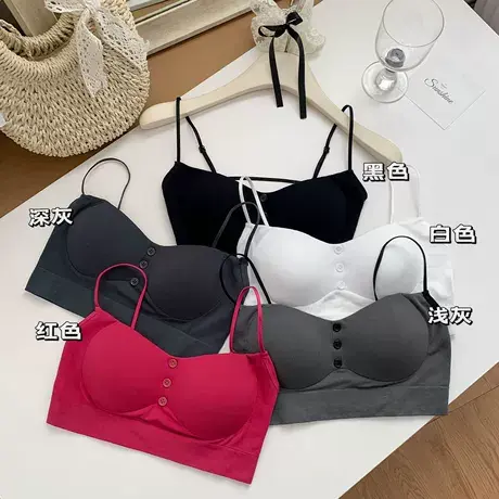 纯欲风性感辣妹抹胸背心女带胸垫内搭修身显瘦百搭打底美背上衣夏图片