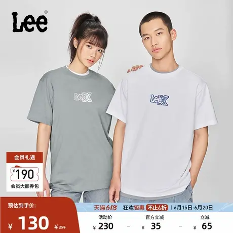 Lee25春夏新品舒适版圆领Logo印花男女同款短袖T恤潮LUT0098394LE商品大图