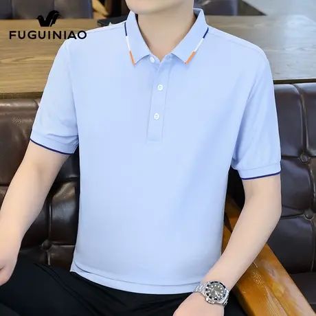 富贵鸟短袖Polo衫男士纯色上衣服2025夏季新薄款休闲半袖t恤男装商品大图