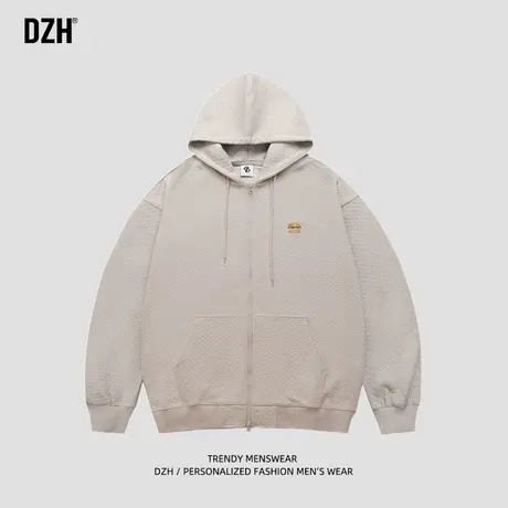 男士开衫卫衣男美式潮牌外套秋季2023新款休闲运动连帽夹克上衣服商品大图