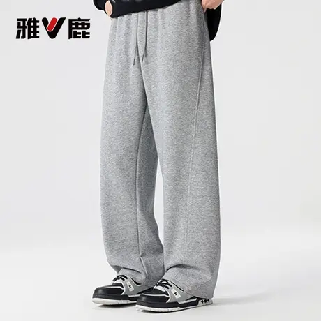 雅鹿美式弯刀卫裤男款2025年秋季新款休闲运动裤百搭微喇宽松长裤商品大图