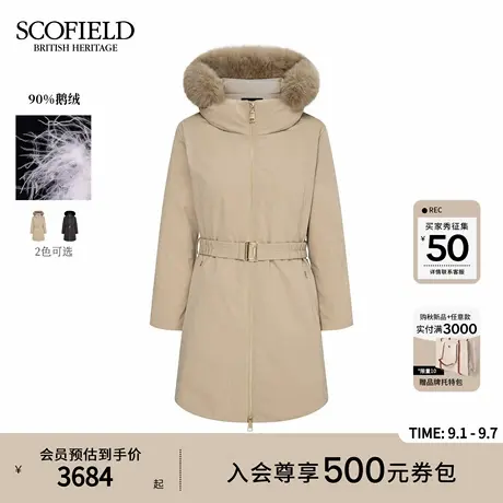 【90%鹅绒】Scofield女装户外滑雪羽绒服可拆狐狸毛领2025冬新品图片