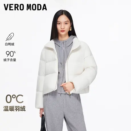 Vero Moda羽绒服2025冬季新款90白鸭绒抽绳纯色短款外套325423029商品大图