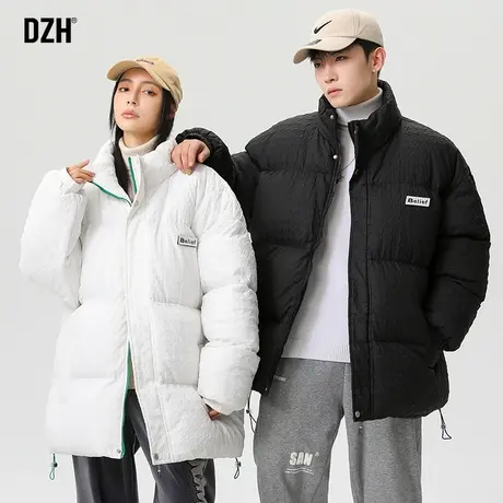 情侣棉服男款冬季设计感男女同款棉衣外套潮牌防风立领棉袄情侣装商品大图