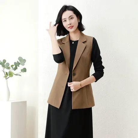 爱朴大码女装秋季新款2023胖妹妹时尚简约风气质百搭马甲外套女图片