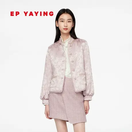 EP YAYING雅莹女装 立领桑蚕丝改良中国风棉服外套 新款M101A图片