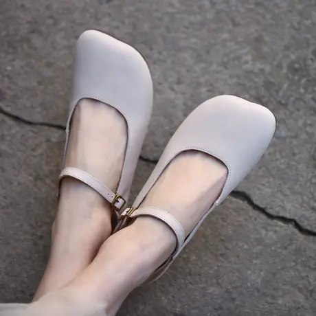 Artmu阿木原创晚晚鞋两穿一字扣浅口单鞋软底豆豆鞋2023春季新款商品大图