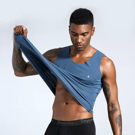 胖哥哥大码背心男加肥加大冰丝无袖T恤男潮流宽松胖子夏季打底衫商品大图