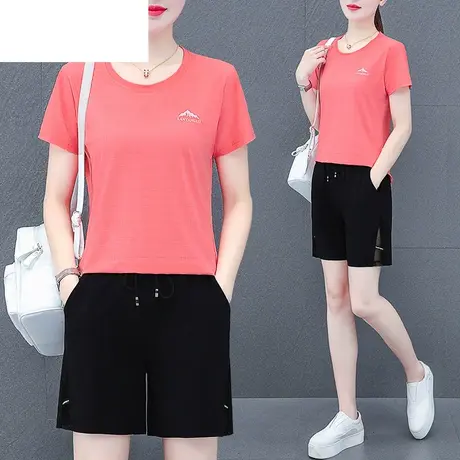 恋上17号冰丝运动服套装女夏季2023年新款速干短裤跑步服休闲套装商品大图