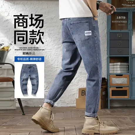 夏季男裤潮牌日系男士牛仔长裤子男款直筒宽松休闲春秋款2024新款商品大图