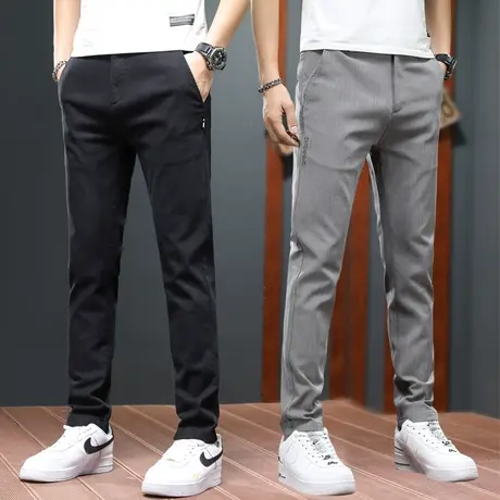 夏季薄款休闲长裤男士修身小脚春秋款商务正装西裤2024新款男裤子商品大图