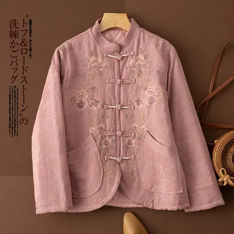 享永子【中式新风尚】文艺复古夹棉外套棉服重工刺绣棉袄盘扣棉衣图片