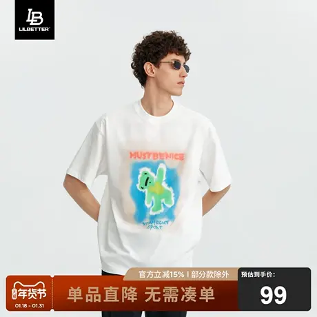 Lilbetter男士短袖t恤潮牌衣服2024夏季新款体恤打底衫圆领上衣LB商品大图