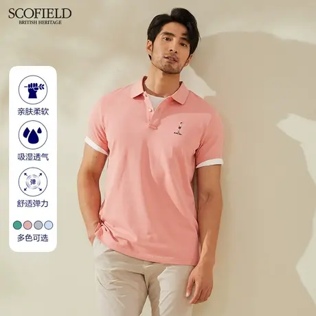 【1.5折秒杀】Scofield男士复古多彩polo衫短袖夏季休闲简约舒适图片