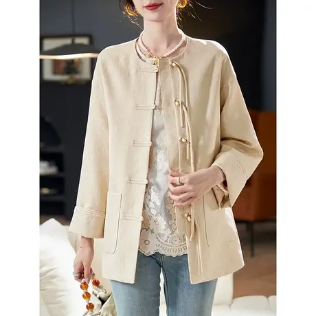 宝诗黎【新品价298元】新中式盘扣提花外套AMI6002图片