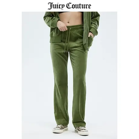 Juicy Couture橘滋休闲裤女春季新款美式运动高腰直筒天鹅绒长裤商品大图