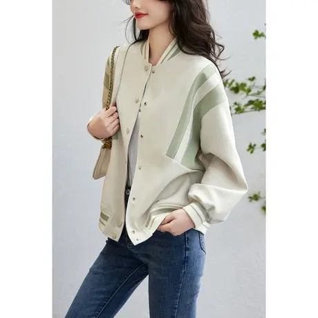 时尚休闲气质上衣外套2023年春季新款女士简约宽松百搭显瘦棒球服图片