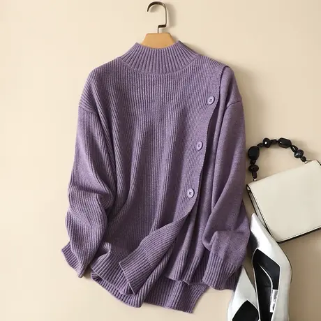 半高领毛衣宽松套头打底衫女春装2023年新款内搭爆款洋气针织衫女图片