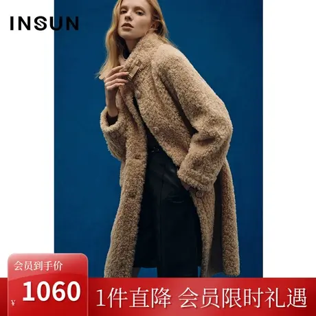 [自然环保]恩裳COVER冬季2022颗粒羊毛大衣插肩袖毛呢外套女商品大图