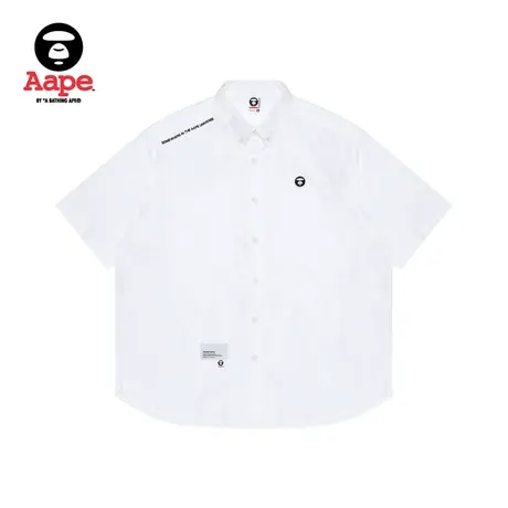 Aape旗舰店男装春夏纯色简约山系刺绣简约宽松短袖衬衫8433XXK图片