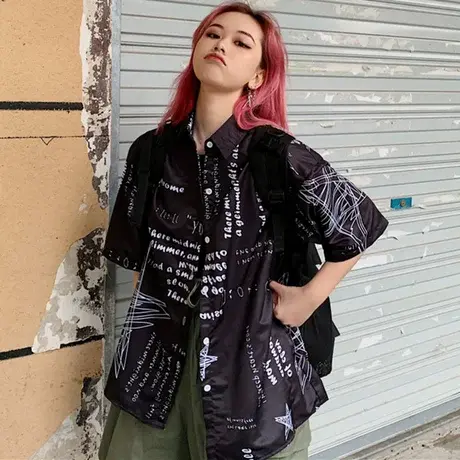 衬衫女士复古港味设计感小众轻熟心机百搭洋气短袖上衣冷淡风衬衣商品大图