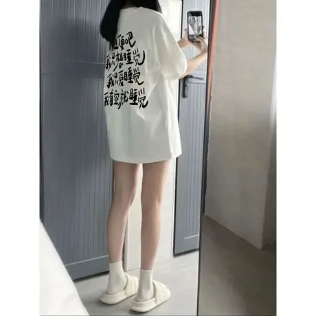 纯棉重磅设计感短袖t恤女春夏季国潮牌chic港味宽松大码半袖上衣图片