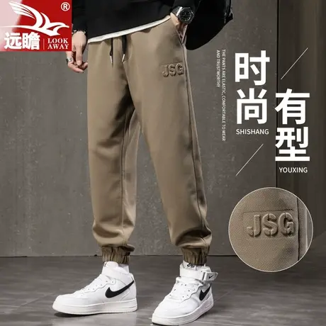 秋季运动卫裤男春秋款潮牌宽松日系束脚裤男士工装休闲长裤子男款商品大图