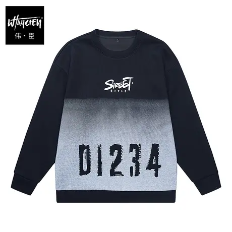 伟臣潮牌大码男装秋冬新品男式圆领套头卫衣胖子加肥加大青年上衣商品大图