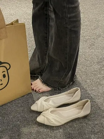 尖头单鞋女夏软底2023新款春季女鞋浅口瓢鞋晚晚风温柔孕妇平底鞋商品大图