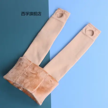 女童连裤袜春秋厚款白色舞蹈练功薄绒肉色中厚外穿加绒踩脚打底裤图片