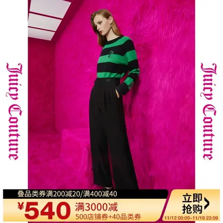 橘滋【秋季新品】低调百搭logo刺绣折裥女式休闲裤商品大图