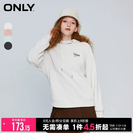ONLY2023冬季新款时尚潮流休闲连帽落肩宽松卫衣女|12339S009商品大图
