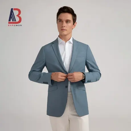 BAROMON/培罗蒙2023秋男士轻奢弹力修身西服便西商务休闲西装外套商品大图