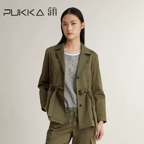 Pukka蒲牌女装棉质外套2022春装新款设计感时尚抽绳上衣商场同款图片