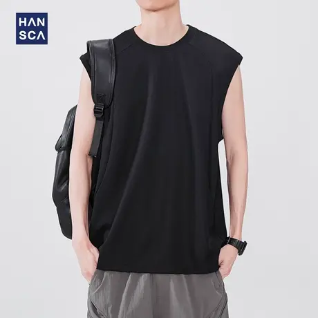 hansca户外运动背心男款夏季冰丝凉感速干UPF50+防晒透气无袖坎肩图片