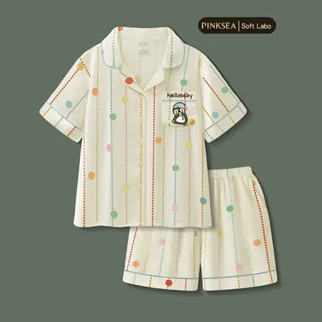 睡衣女款2025新款夏高级感冰丝短袖套装夏季可爱企鹅女士家居服商品大图