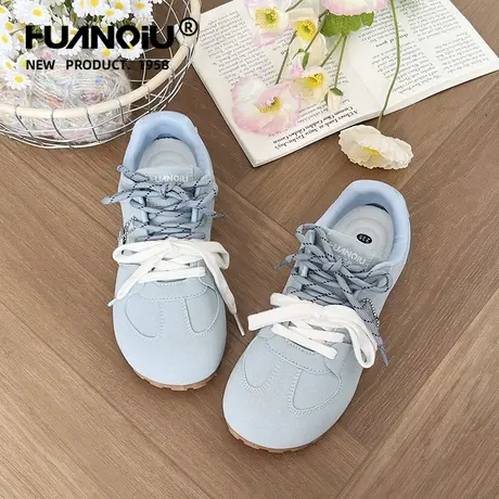 环球官方旗舰店蓝色春秋款德训鞋女2025新款爆款百搭轻便休闲板鞋图片