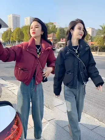 小个子羽绒服女短款冬季2023新韩版高级感宽松加厚保暖面包服外套图片