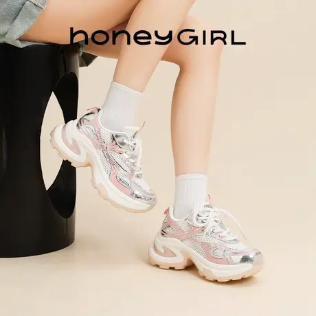 HoneyGIRL时尚老爹鞋2025年春夏春季透气轻便网红薄款休闲老爹鞋商品大图