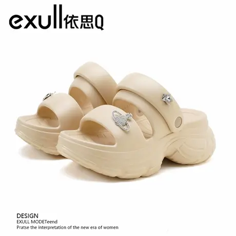 exull/依思Q凉拖鞋女2025新款夏季外穿厚底增高凉鞋两穿时尚沙滩商品大图